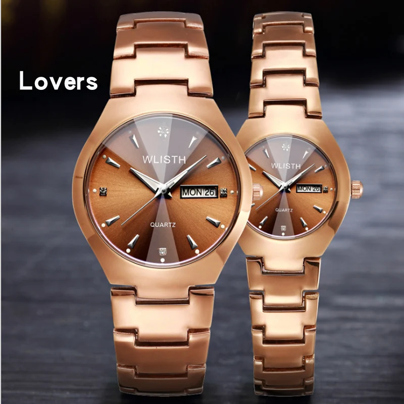 

Couple Quartz Watch Leisure Personalized Calendar Waterproof Student Watch Luminous Tungsten Steel Strip New Watch
