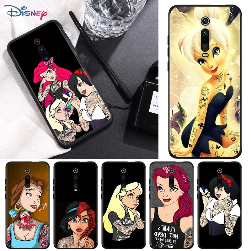 

Disney Princess Tattoo For Xiaomi Redmi 9 9C 9A 9I 9T 10X 8A 8 7A 7 6A 6 5 S2 Y3 Y2 K30 Ultra K20 Pro Black Silicone Phone Case