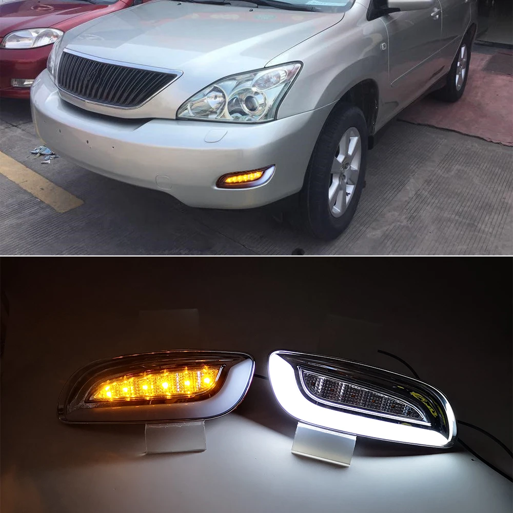 2 шт. для Lexus RX330 RX350 2003 2004 2005 2006 2007 2008 2009 светодиодный Габаритные огни DRL Поворотная