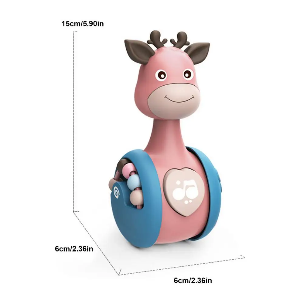 1PC Fawn Baby Slip Tumbler Rattle Learning Educational Toys Newborn Grasp Hand Bell Phone Button Twisting Random Color |
