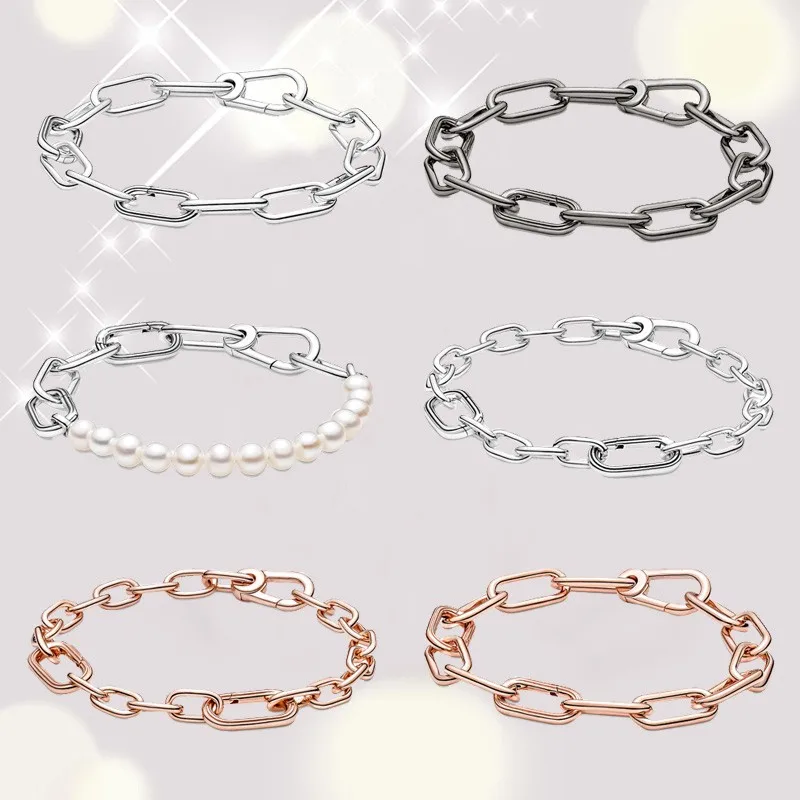

New S925 Silver Bracelet Me Bracelet Chain Link Bracelets For Women Fashion Gift S925 Silver Jewelry Fit For Charms 2021 New