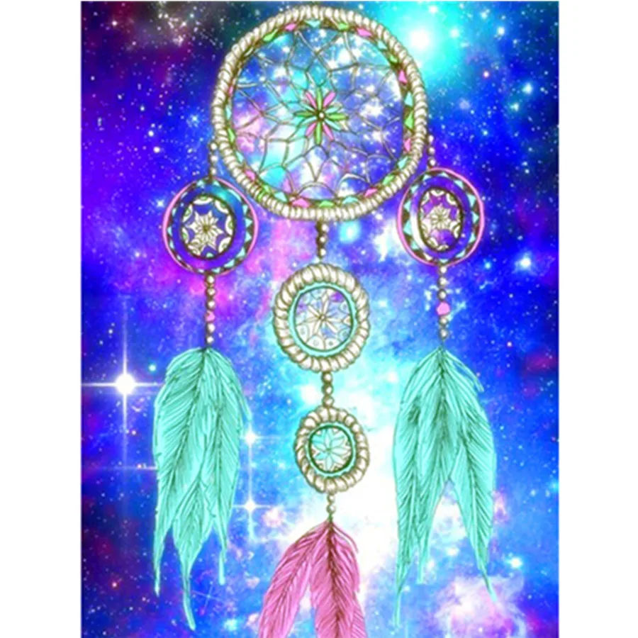 

5D DIY full square diamond painting dream wind chime dream catcher home decoration rhinestone embroidery mosaic art picture kit