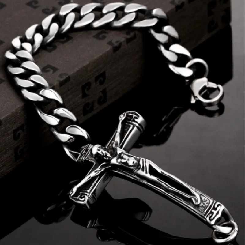 Католический распятие христианская вера религиозное литье модный браслет |