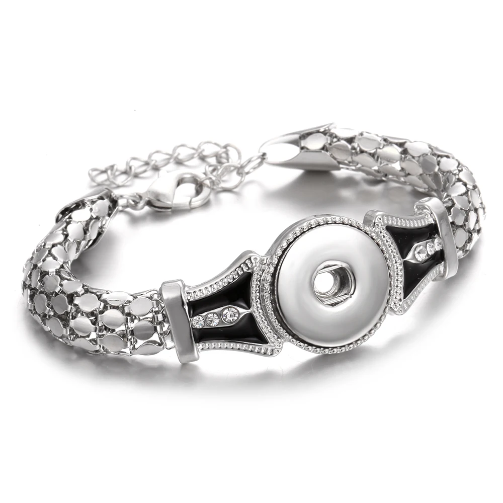 Snap Jewelry Bracelet Magnet Bohemian Watches Women Jewelry Colorful Pulseras New Vintage 18mm Metal Snap Button Bracelet - Окраска металла: 1