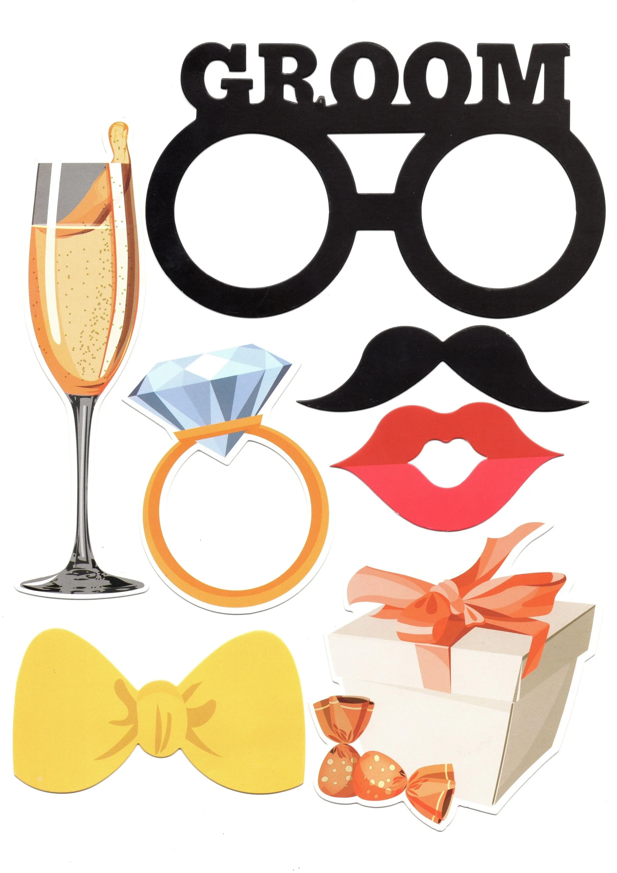 31 шт. реквизит для фотобудки сделай сам губы усы только что Замужняя невеста