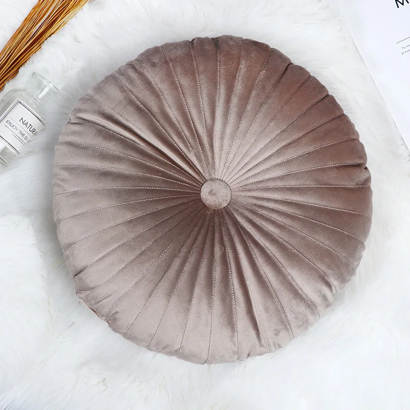 

Velvet Round Pumpkin Seat Chair Cushion Waist Back Sofa Pillow Headrest Wheel Cushion With Core Home Textile Decoration cushion