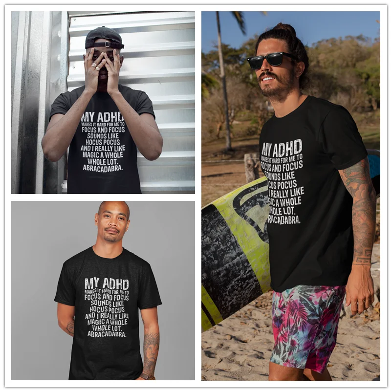 Футболка СДВГ с цитатой футболка надписью &quotвнимание и недостаток&quot