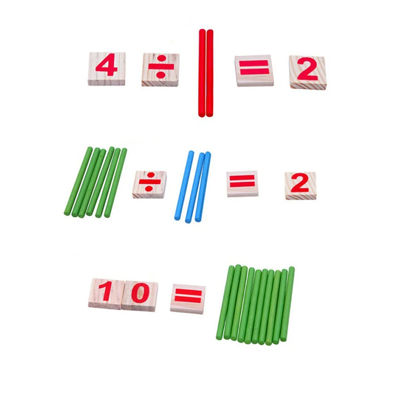 Деревянные игрушечные Счетные палочки Интеллектуальные цифровые Монтессори