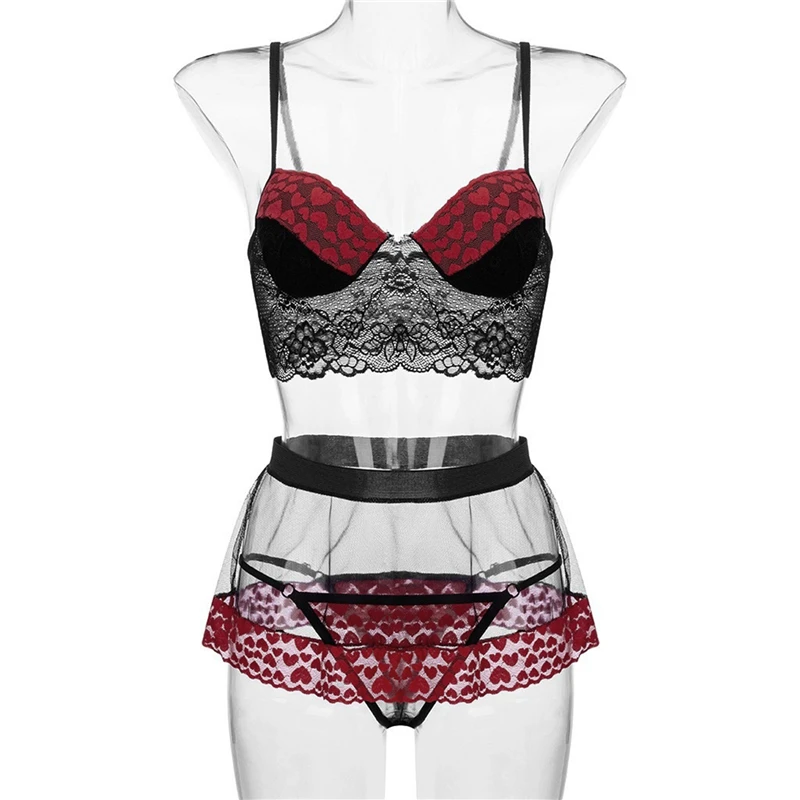 

2021 Ladies Sexy Lingeries New Hot Women Lace Babydoll Thongs Nightwear Sleepwear Dress Set Female Sexy Teddies Bodysuits