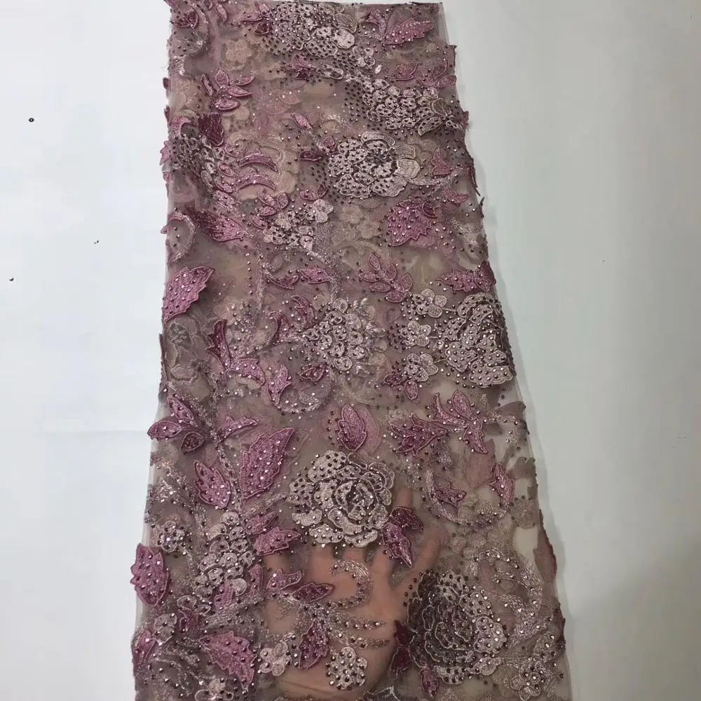 Персиковое Африканское кружево ткань со стразами Вышитое в нигерийском стиле