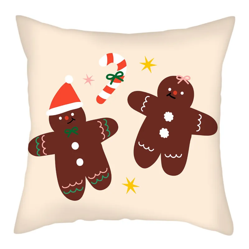 Fuwatacchi Рождественская Печать оленей наволочки для подушек с новым годом Снеговик