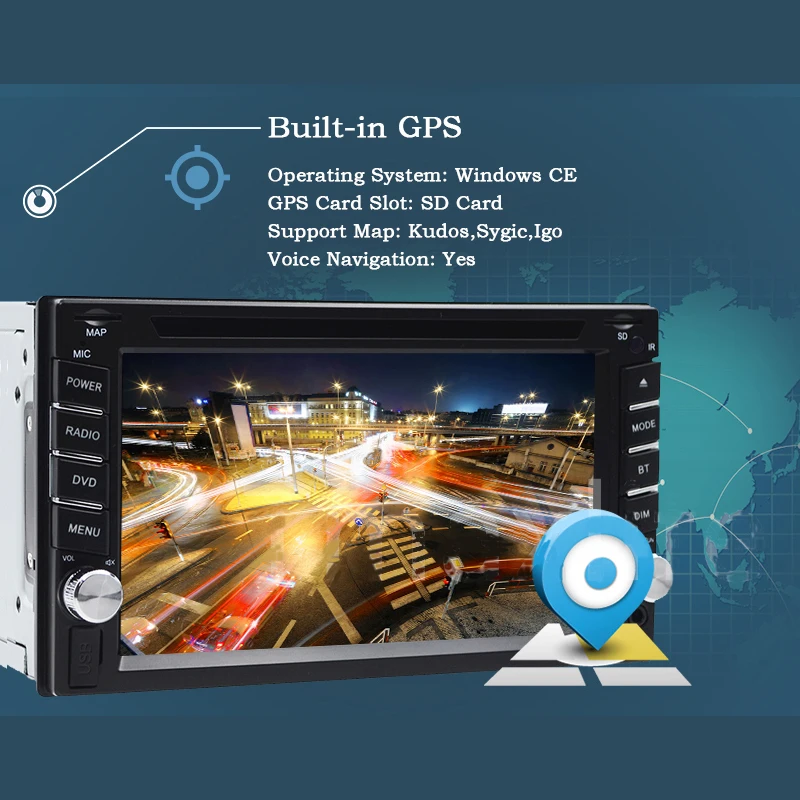 Автомагнитола 2 Din + 16 ГБ 9 0 дюйма GPS USB TF | Автомобили и мотоциклы