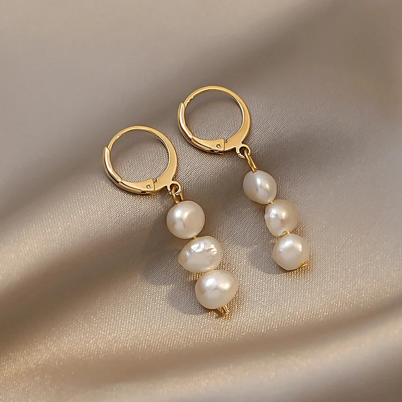 

Trend Simulation Pearl Long Earrings Female White Round Pearl Wedding Pendant Earrings Fashion Korean Jewelry Earrings