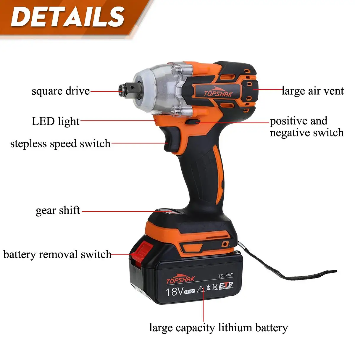 Electric Impact Wrench Brushless 15000Amh Li-ion Battery Hand Drill Installation Power Tool For Makita 18V Batterry | Инструменты
