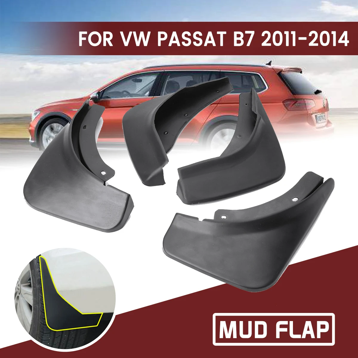 1 комплект для VW Passat B7 2011 2012 2013 2014 Брызговики автомобильные передние и задние