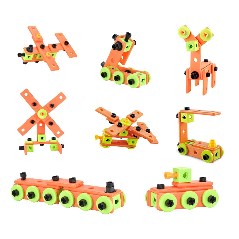 

3D Children's Puzzle DIY Assembled Nut Screw Screw Toy Variety Disassembly Assembling Combination Simulation Toolbox Gift CT0297