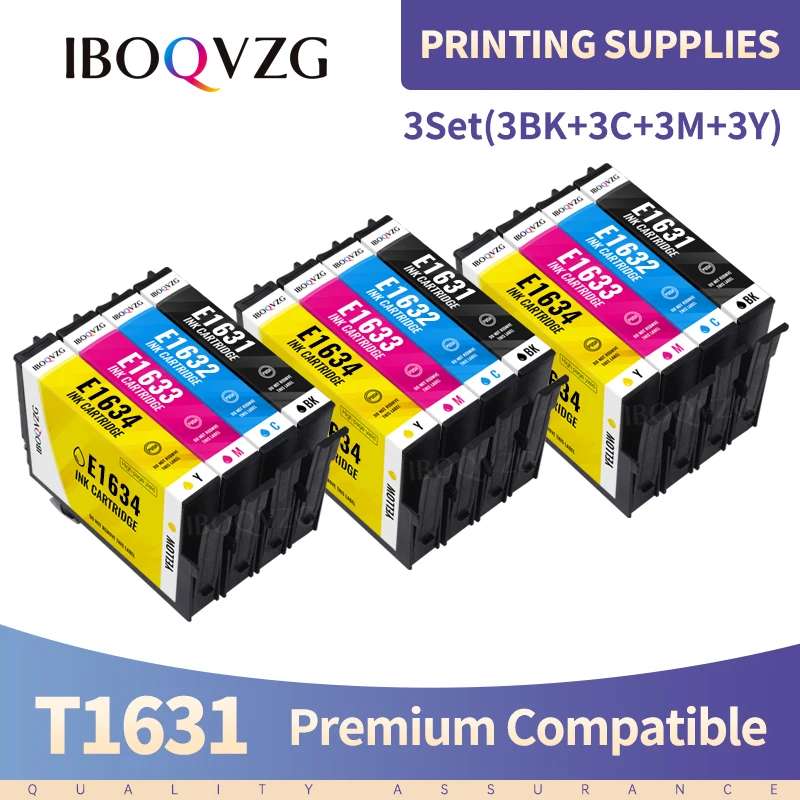

IBOQVZG 16XL Ink Cartridge Replacement for Epson T1631 T 1631 16XL 16 XL for WF-2010W 2510WF 2520NF 2530WF 2540WF Printers