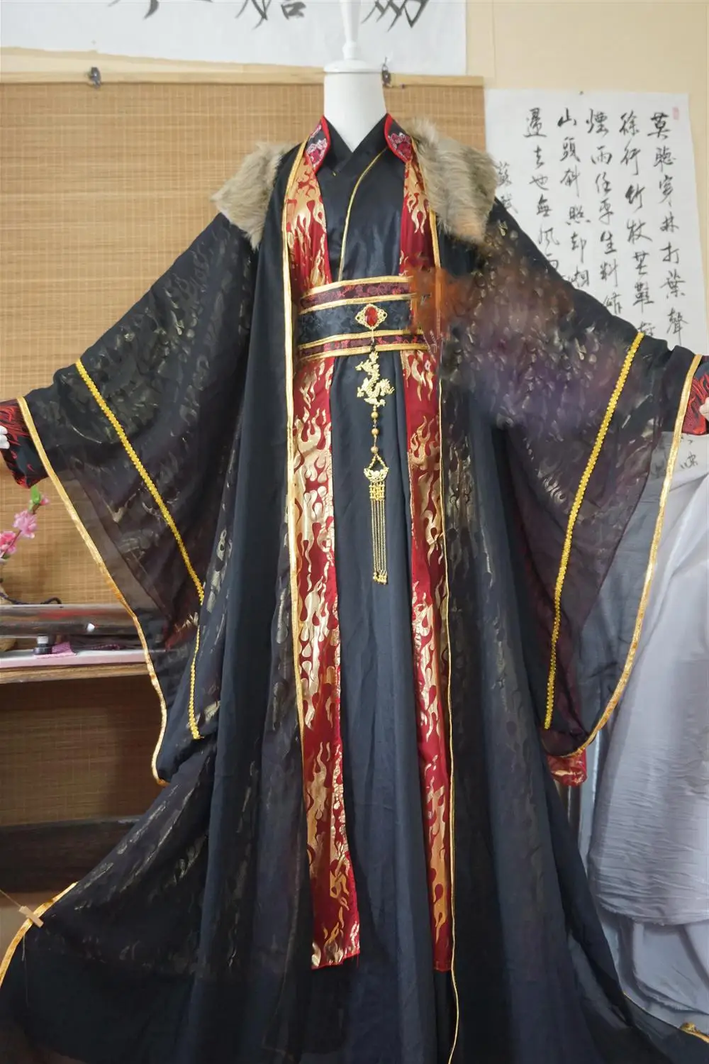 

Luo BingHe мужской принц, бессмертный костюм для косплея дьявол Hanfu cos Mo Ran, мужской черный косплей Hanfu, для телевизора, для выступления Hanfu