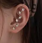 Персонализированные серьги для пирсинга в виде листика, модные роскошные женские ювелирные изделия, циркониевые длинные клипсы для ушей