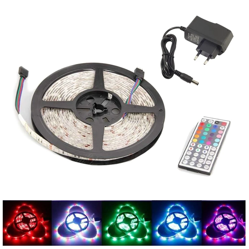 Топ комплект из 1 полосы 2 м светодиодный светильник 5050 RGB + блок питания 12 В ИК