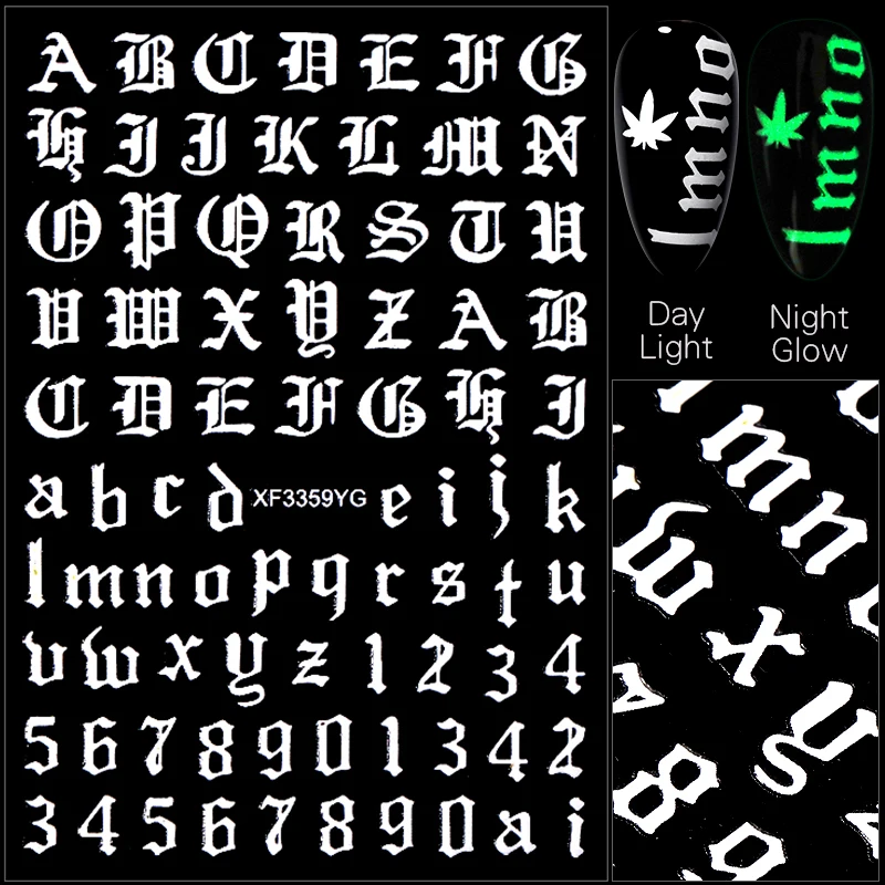 

Luminous Effect Hallowee 3D Nail Sticker White Laser Leaf Flower Design Transfer Decals Slider Wraps Decoration Manicures