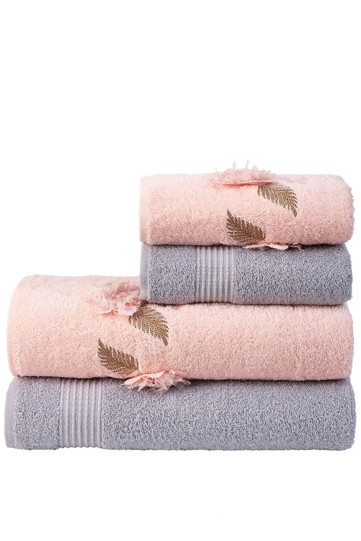 

Набор полотенец для ванны, чистый мягкий памir, 100% хлопок, 4 предмета, серая пудра