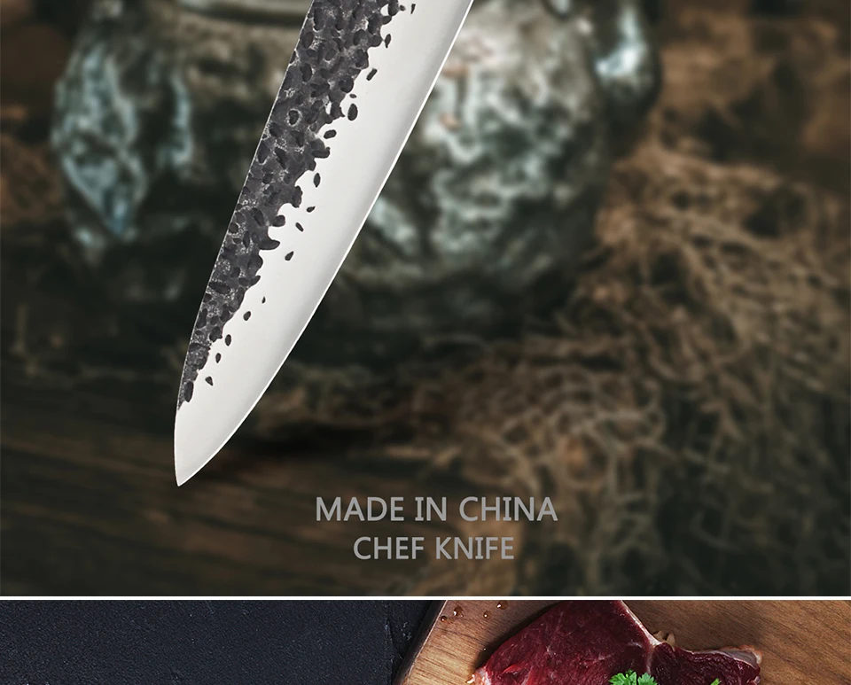 FANGZUO кухонные ножи из нержавеющей стали молоток кованые ручной работы шеф-повара/разделки/нож сантоку Кливер слайсер кухонные инструменты для приготовления пищи