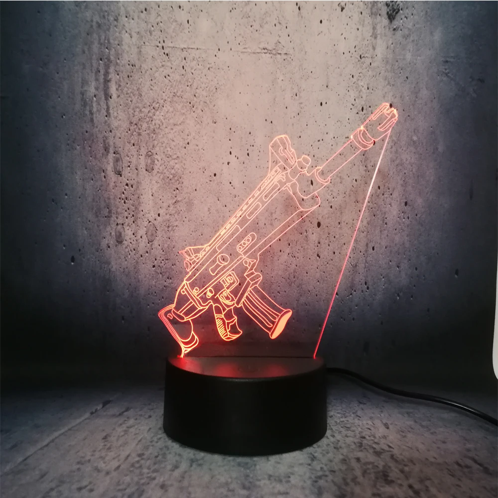 Крутой 3D игрушечный пистолет светодиодный ночник светильник битва рояль игра PUBG
