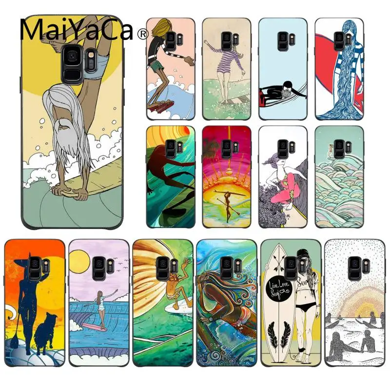 Чехол для телефона MaiYaCa мягкий черный чехол серфинга и Samsung A8Plus 2018 9S 920 10S 20S 10 40 20 30 50