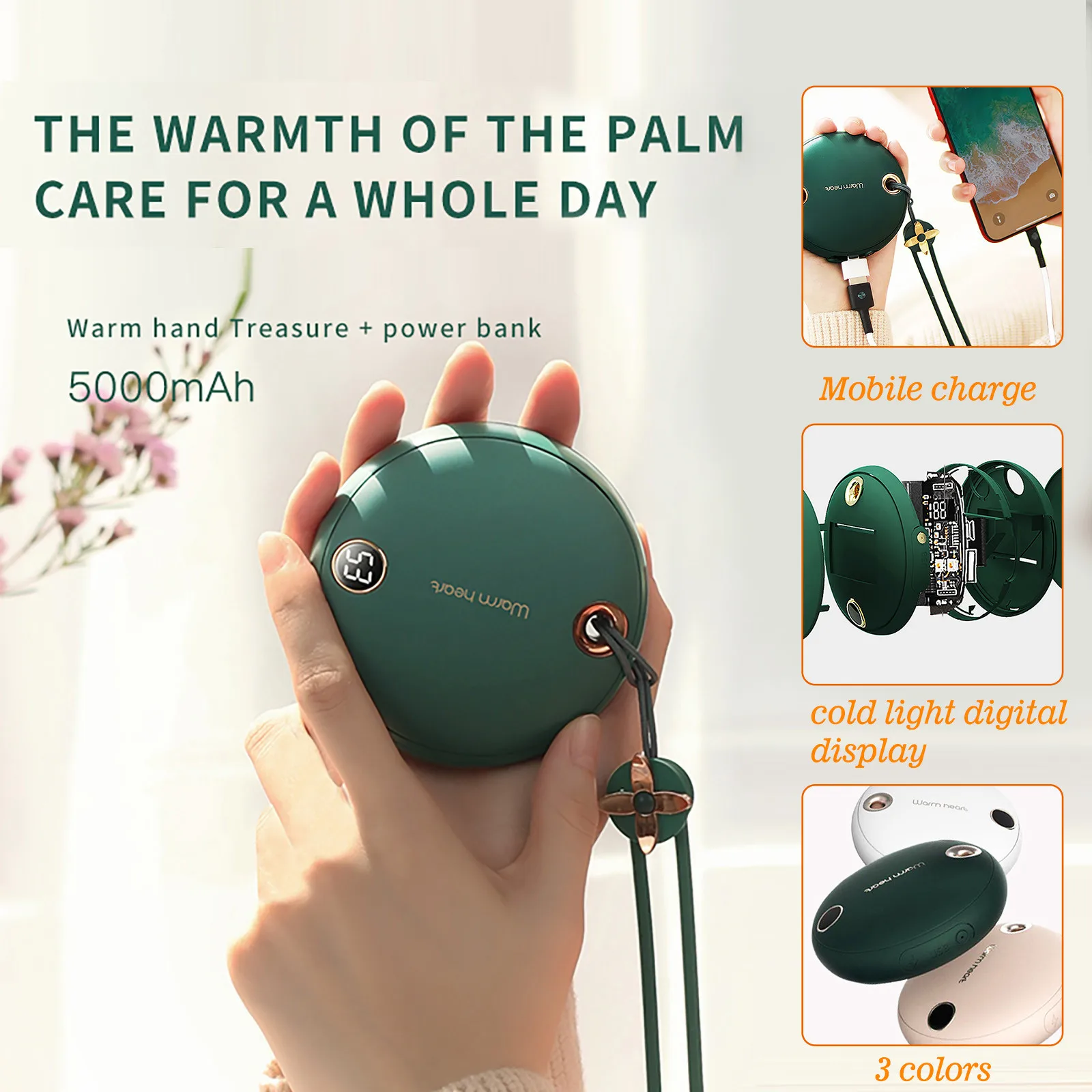 Портативный USB Перезаряжаемые Электрический подогреватель для рук Цифровой