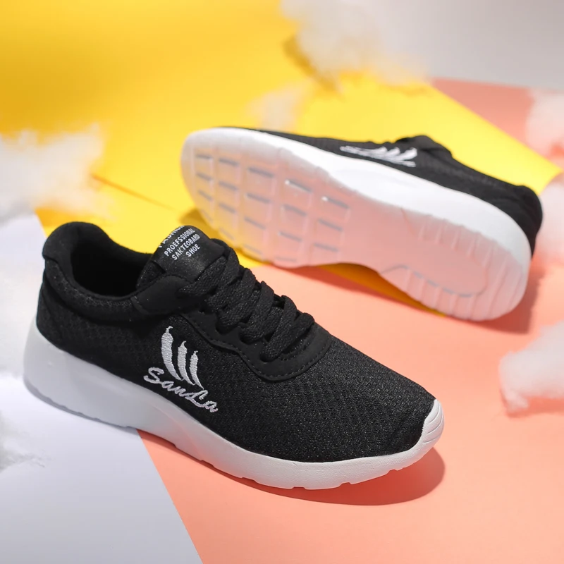 Women shoes fashion lace up walking flat white sneakers women breathable mesh vulcanize Flat outdoors | Спорт и развлечения