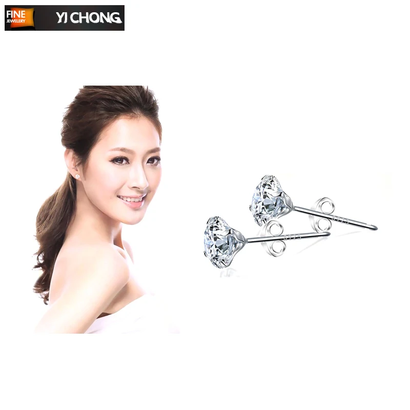 

Silver Nunice Stud Earrings Wedding Jewelry Earrings Women 925 Sterling Silver Round Earring Men YCD17