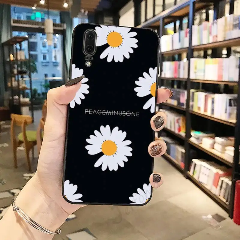 

Daisy Black White Flower art design Phone Case For Huawei honor Mate P 10 20 30 40 i 9 8 pro x Lite smart 2019 nova 5t