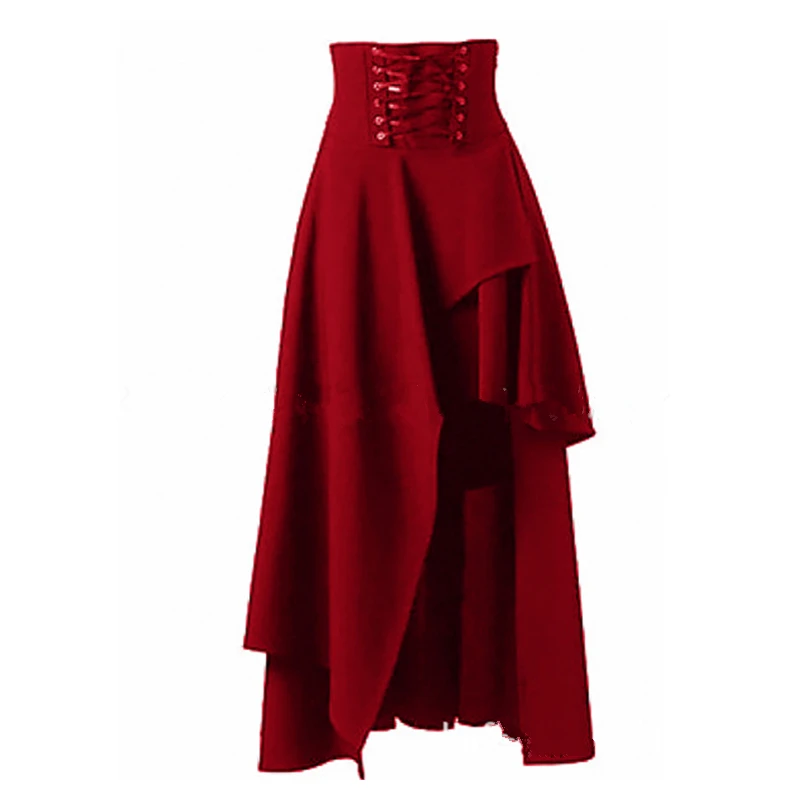 Средневековый косплей женская готическая юбка лолита ремень ОСА корсет юбки сценическое представление на Хэллоуин костюмы среднего возраста - Цвет: Red
