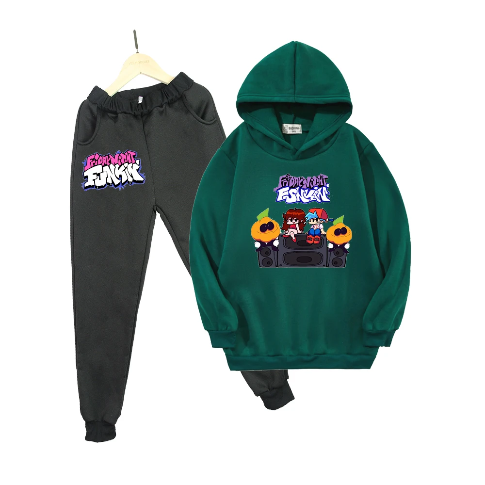 Kid Clothes Suit Friday Night Funkin Hoodie Boy Harajuku Children Set Game Anime Loose Pullover Hoody+Pants 2pcs Girl Sweatshirt
