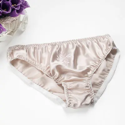 PINKSKIN HXH001 Распродажа! Чистый шелк, одноцветные женские трусы, шелк тутового цвета, с вышивкой, трусы больших размеров L/XL/XXL/XXXL - Цвет: PINKSKIN HXH001
