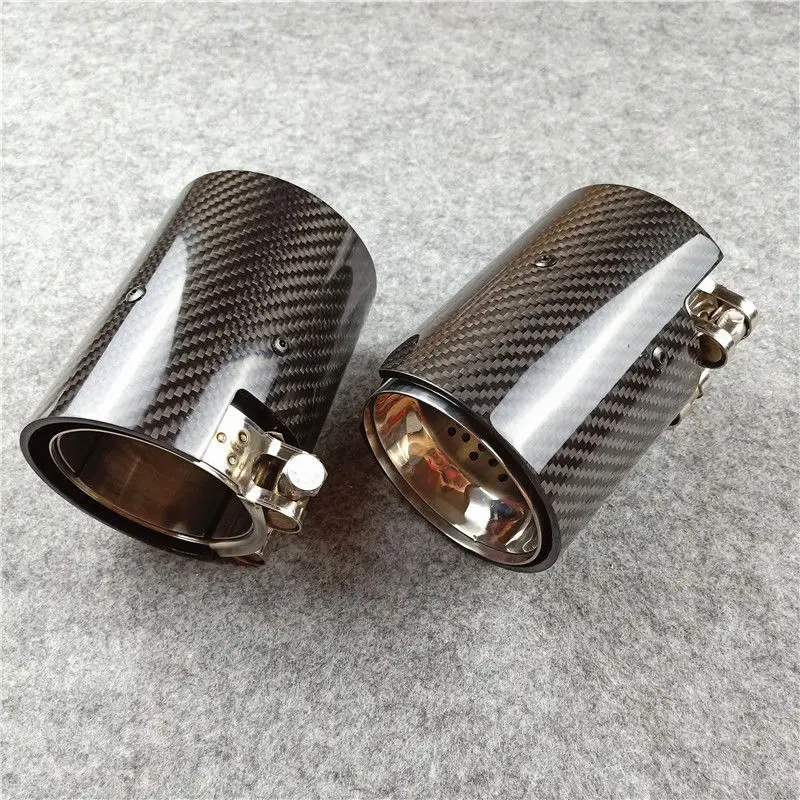1 шт. автомобильная выхлопная труба с логотипом M глянцевые серебряные карбоновые