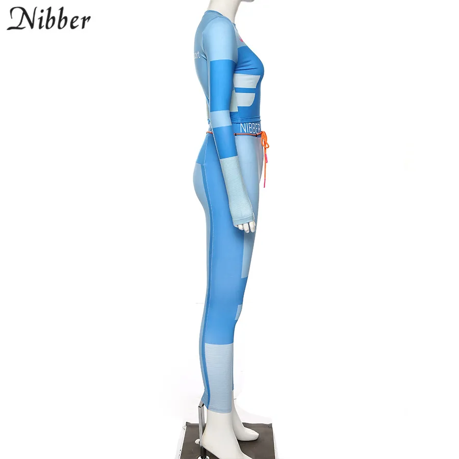 Nibber черная Лоскутная Спортивная одежда для отдыха, комплекты из 2 предметов, Женские Эластичные Обтягивающие Леггинсы с принтом, укороченные топы, спортивные костюмы для бега