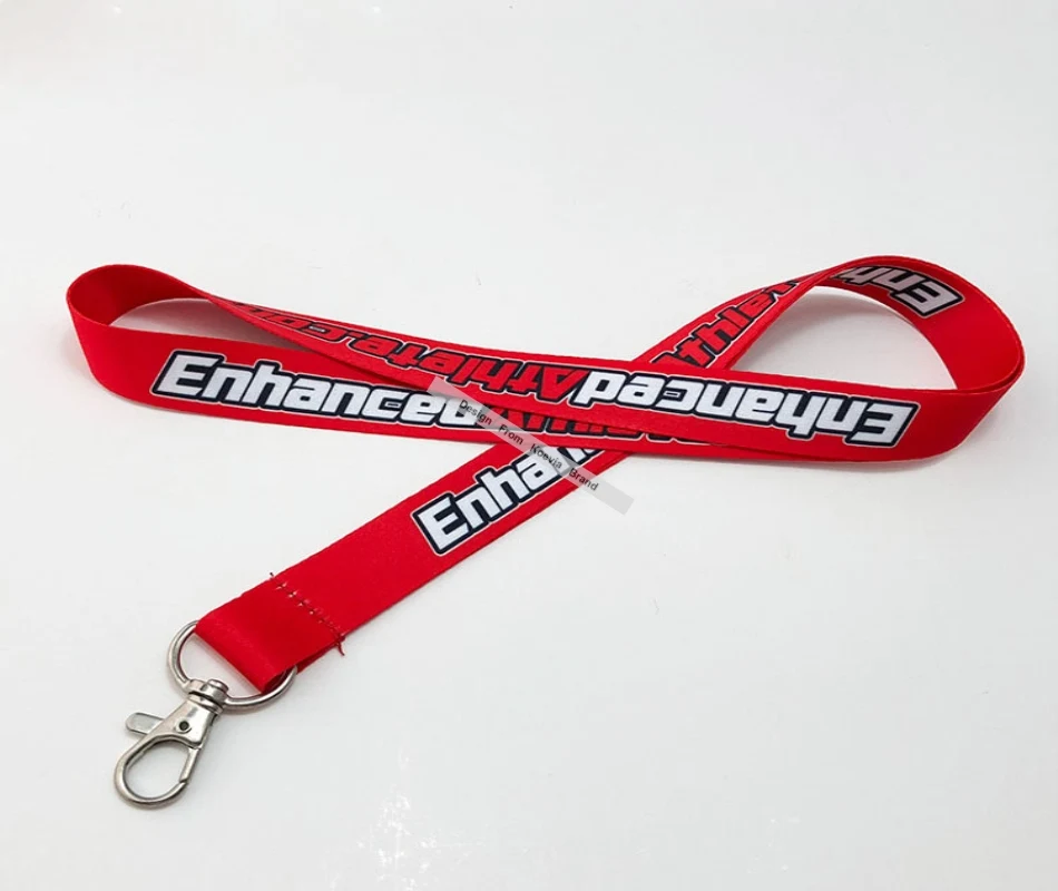

customized red long strap lanyards Personalized Printed Sublimation Lanyards With Clip Logo Text Print Gift