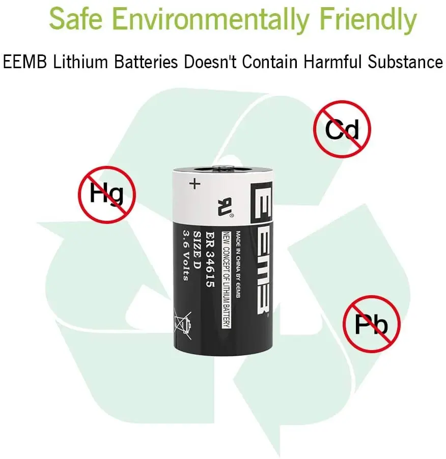 EEMB D Size 3.6V Battery ER34615 Lithium Cell 19000mAh Non-Rechargeable for Electric/ Water Meter Home Monitor Toy Alarm | Электроника