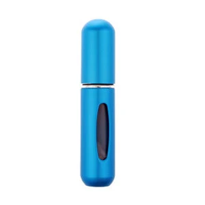 Blue Мини многоразовый флакон для духов, консервированный воздушный спрей, нижний насос, распылитель духов для путешествий, 5 мл, дорожные аксессуары для путешествий - Цвет: Blue