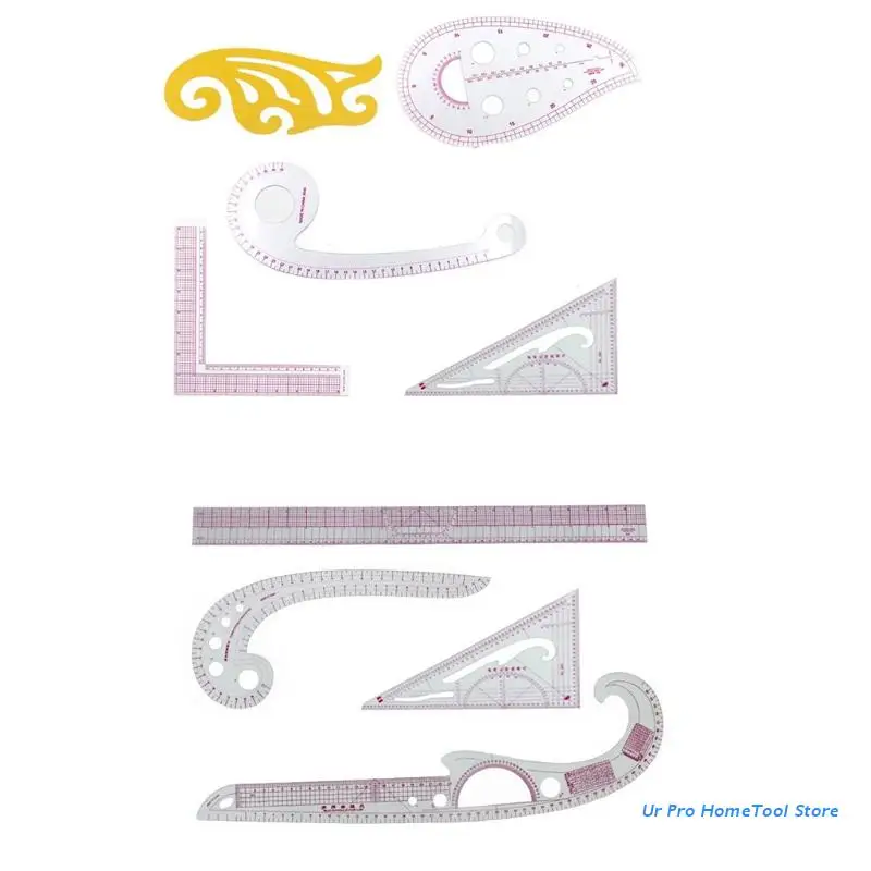 Французская кривая Метрическая линейка скошенная прозрачная измерение