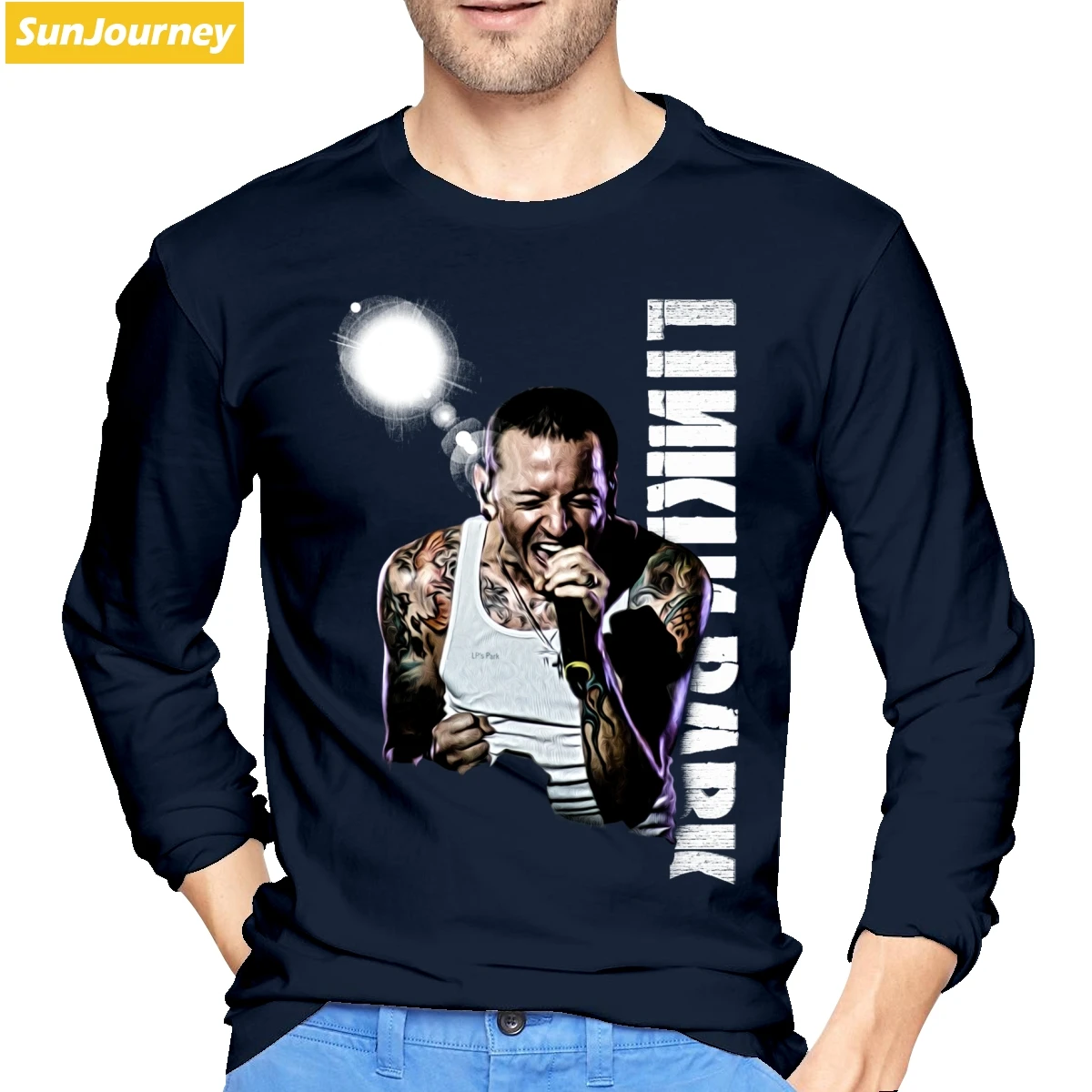 Честер Беннингтон Linkin Park Rock Band футболка хлопковая футболка с длинным рукавом для мужчин