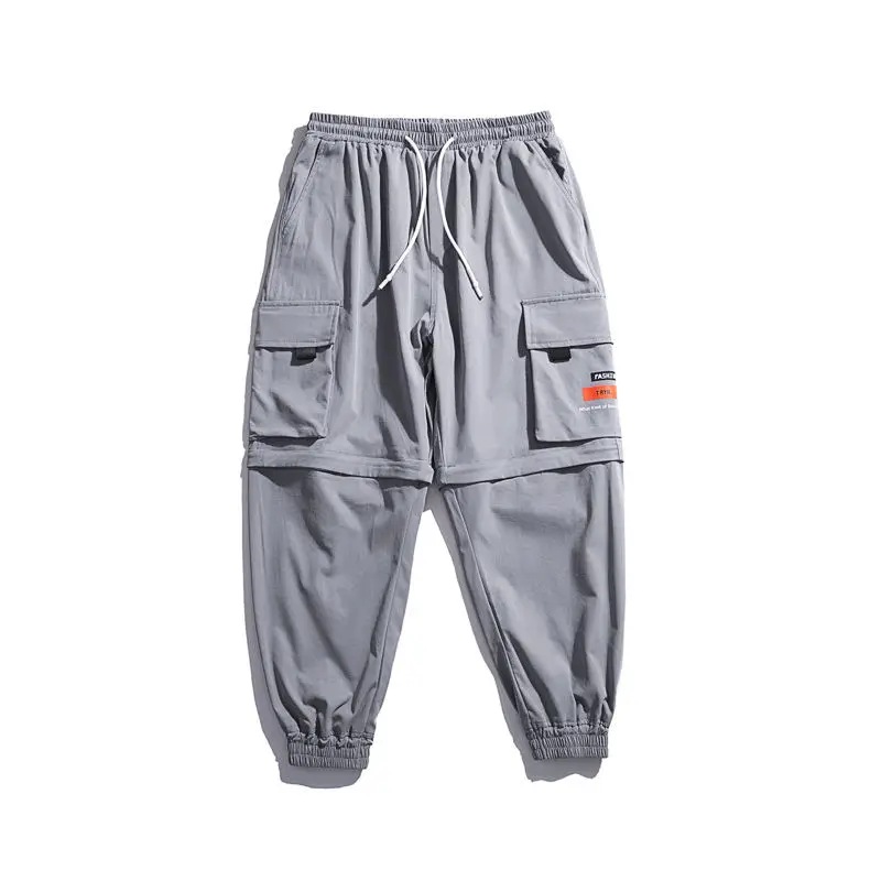 

Hip Hop Streetwear Pant Men Oversize Removable Short Pants Male Jogger Cargo Trousers High Quality Plus Szie Cargo Pants Men