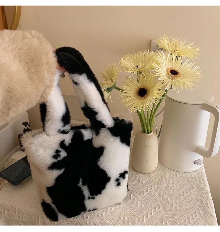 Плюшевые Мультяшные сумки зимняя сумка на плечо милые цветы узор &quotгусиные