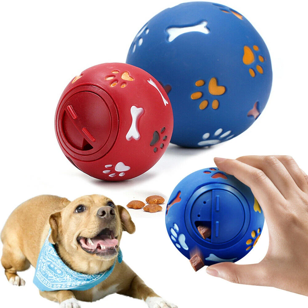 

Hot Sale Puppy Dog Cat Food Dispenser Ball Silicone Sound Pet Dog Golden Retriever Chew Ball Toy 2 Colors