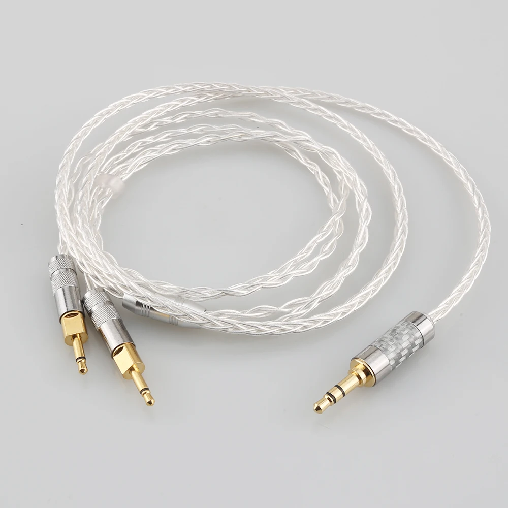 

2,5 мм 4,4 мм XLR 3,5 мм 8-жильный посеребренный кабель OCC для наушников Sennheiser HD700