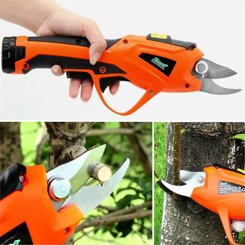 21V Cordless Pruner Lithium-ion Pruning Shear Efficient Fruit Tree Bonsai Pruning Electric Tree Branches Cutter Landscaping