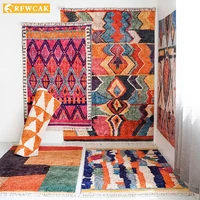rfwcak bohemian ethnic style washable household carpet bedroom bedside cloakroom living room non slip soft tatami absorbent mat