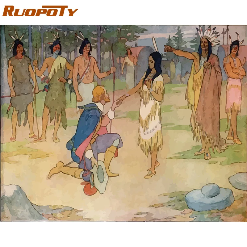 190820-20 Ruopoty рамка Diy Краска ing по номерам Бабочка Животные Современная Настенная живопись холст Рисование акриловая краска по номерам для домашний декор - Цвет: 190820-20